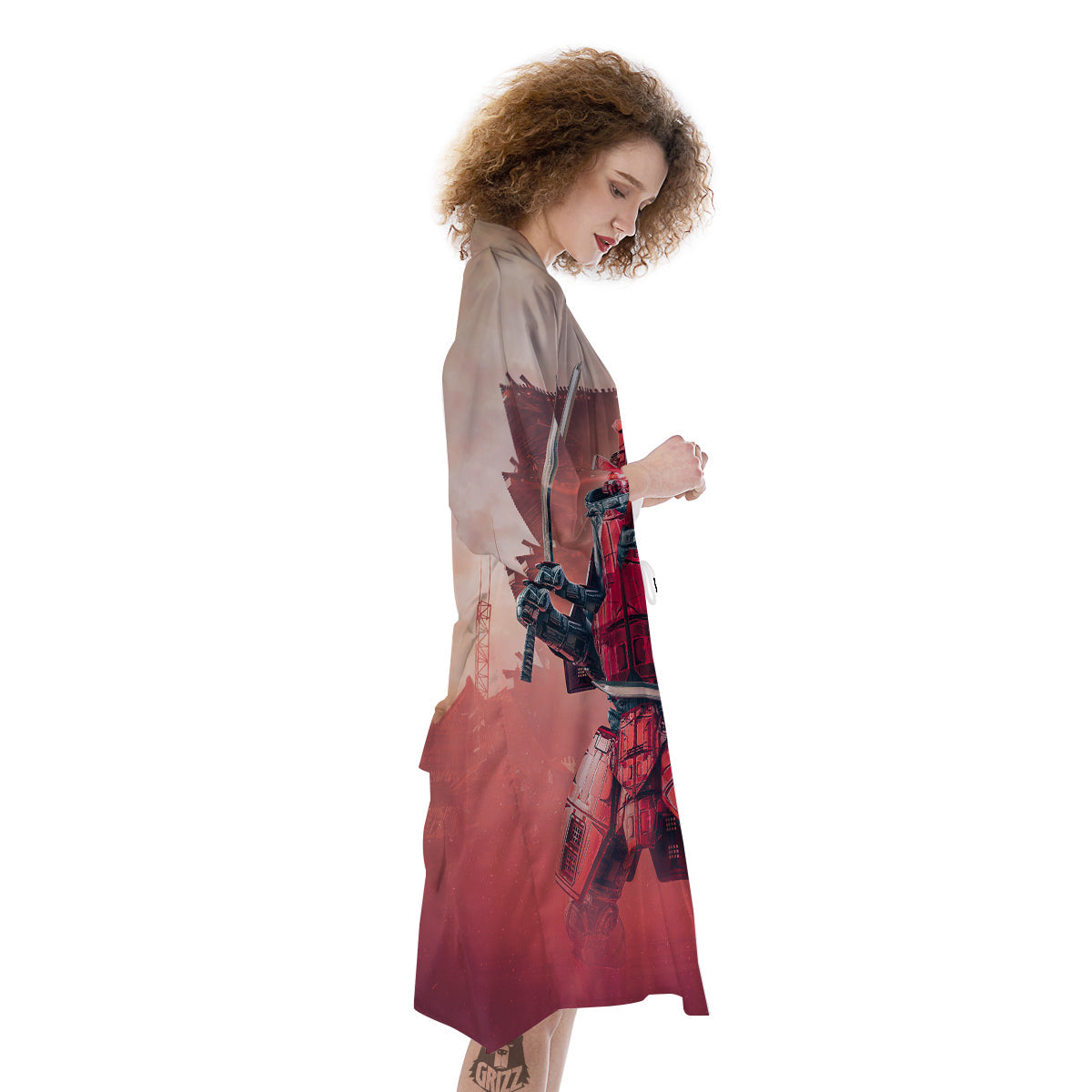 Samurai Robot Print Kimono-grizzshop