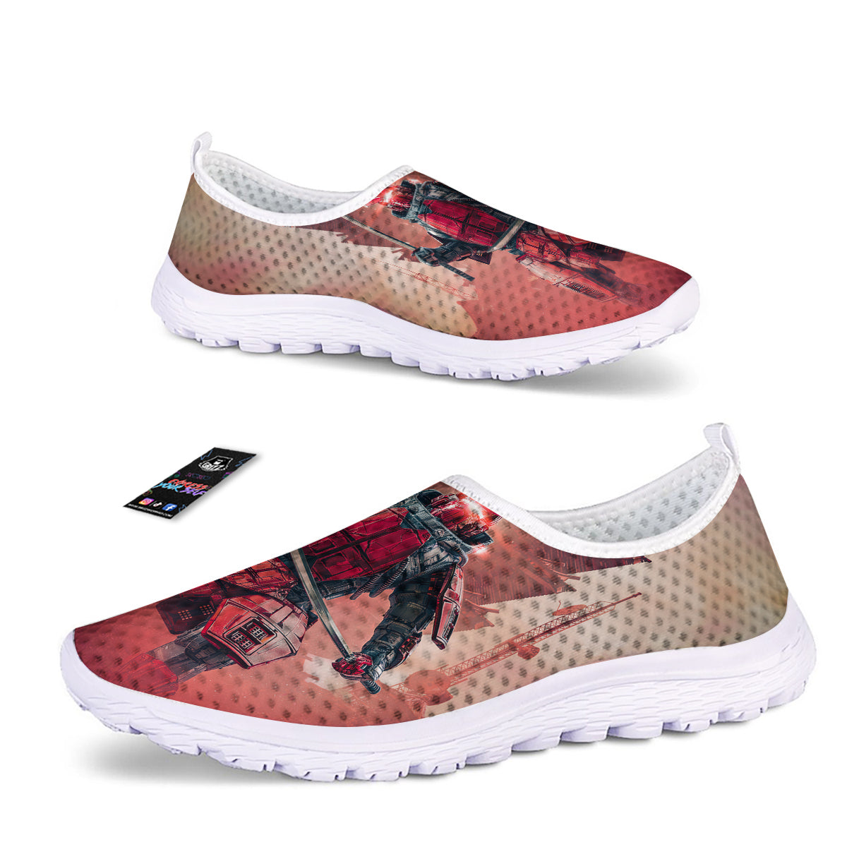 Samurai Robot Print Nurse Shoes-grizzshop