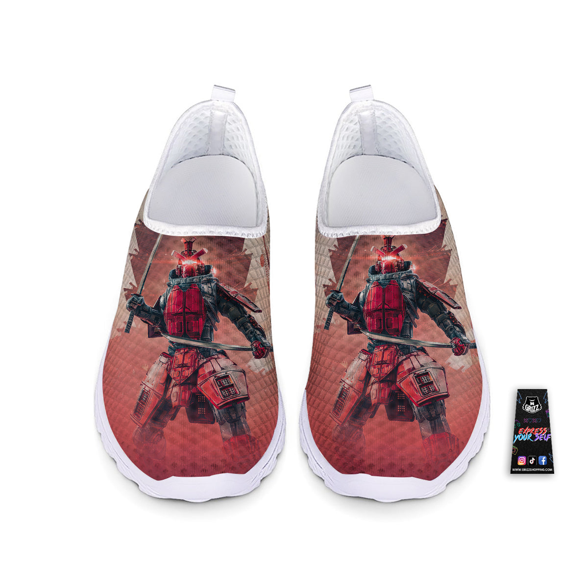 Samurai Robot Print Nurse Shoes-grizzshop