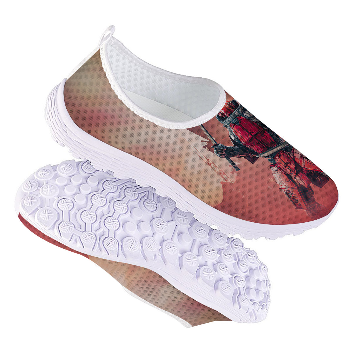 Samurai Robot Print Nurse Shoes-grizzshop