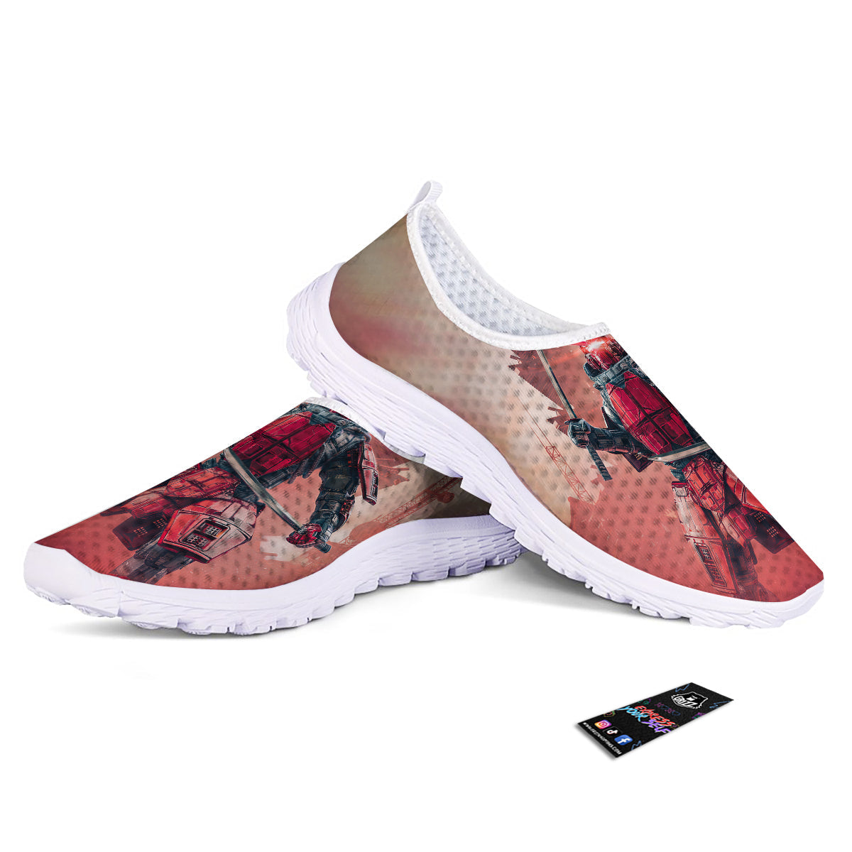 Samurai Robot Print Nurse Shoes-grizzshop