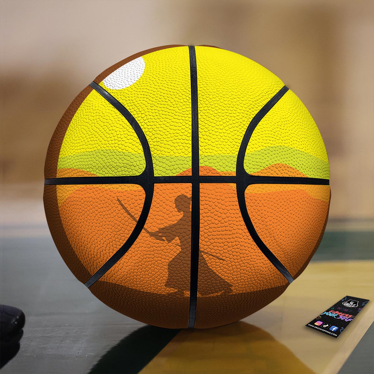 Samurai Sunset Japanese Print Basketball