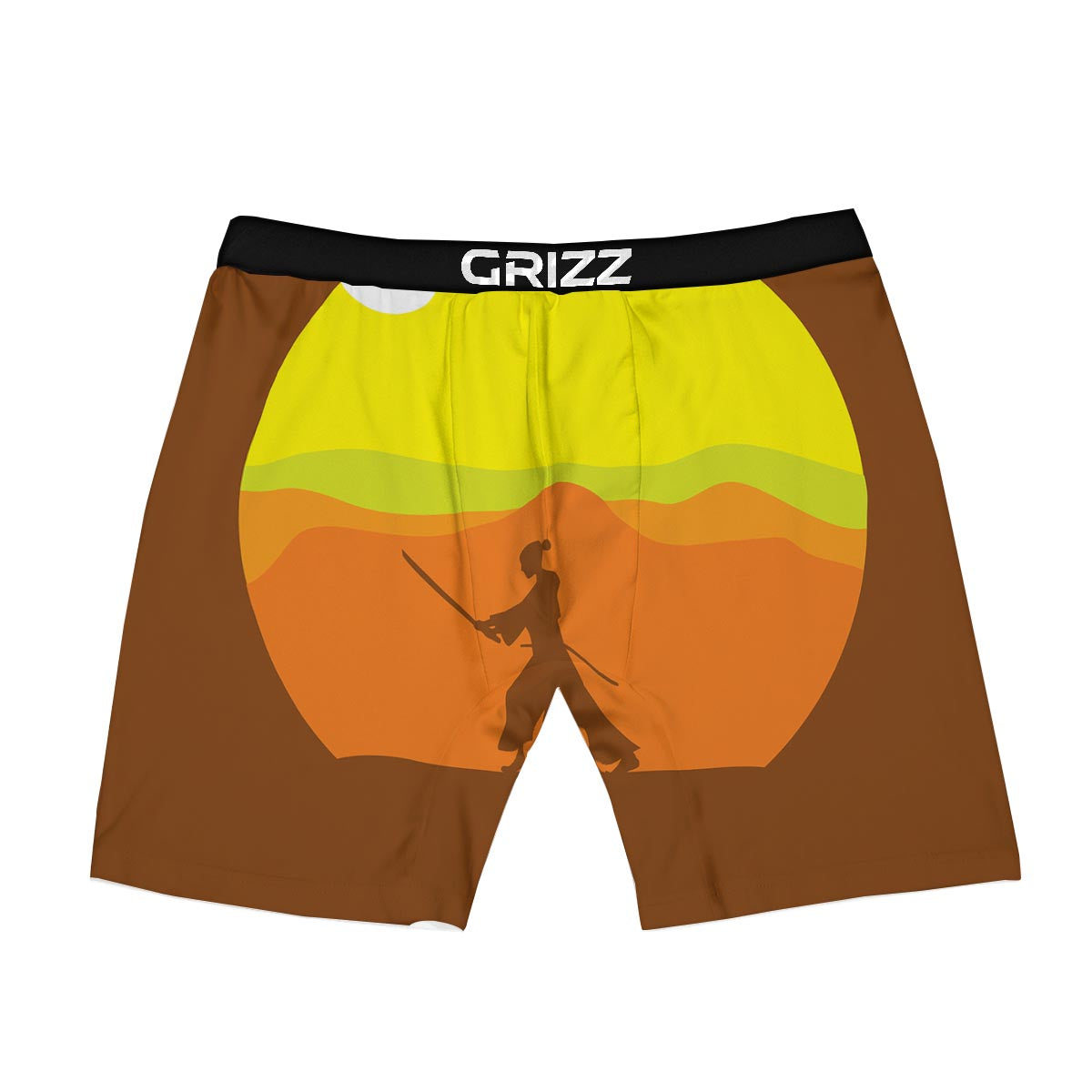 Samurai Sunset Japanese Print Boxer Briefs-grizzshop