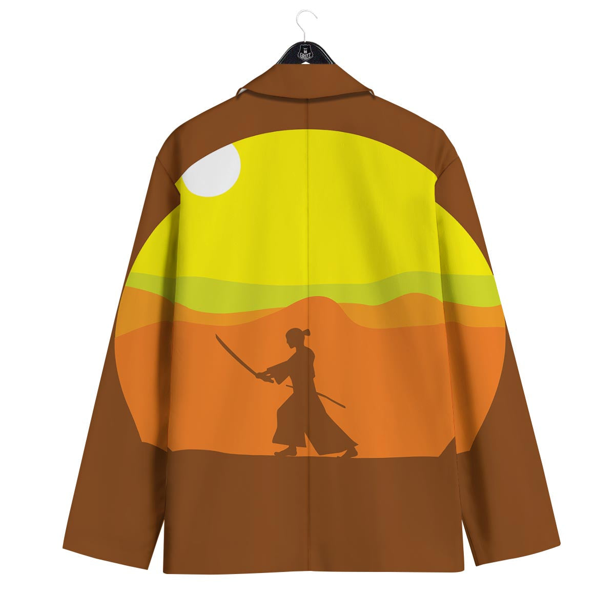 Samurai Sunset Japanese Print Men's Sport Coat-grizzshop