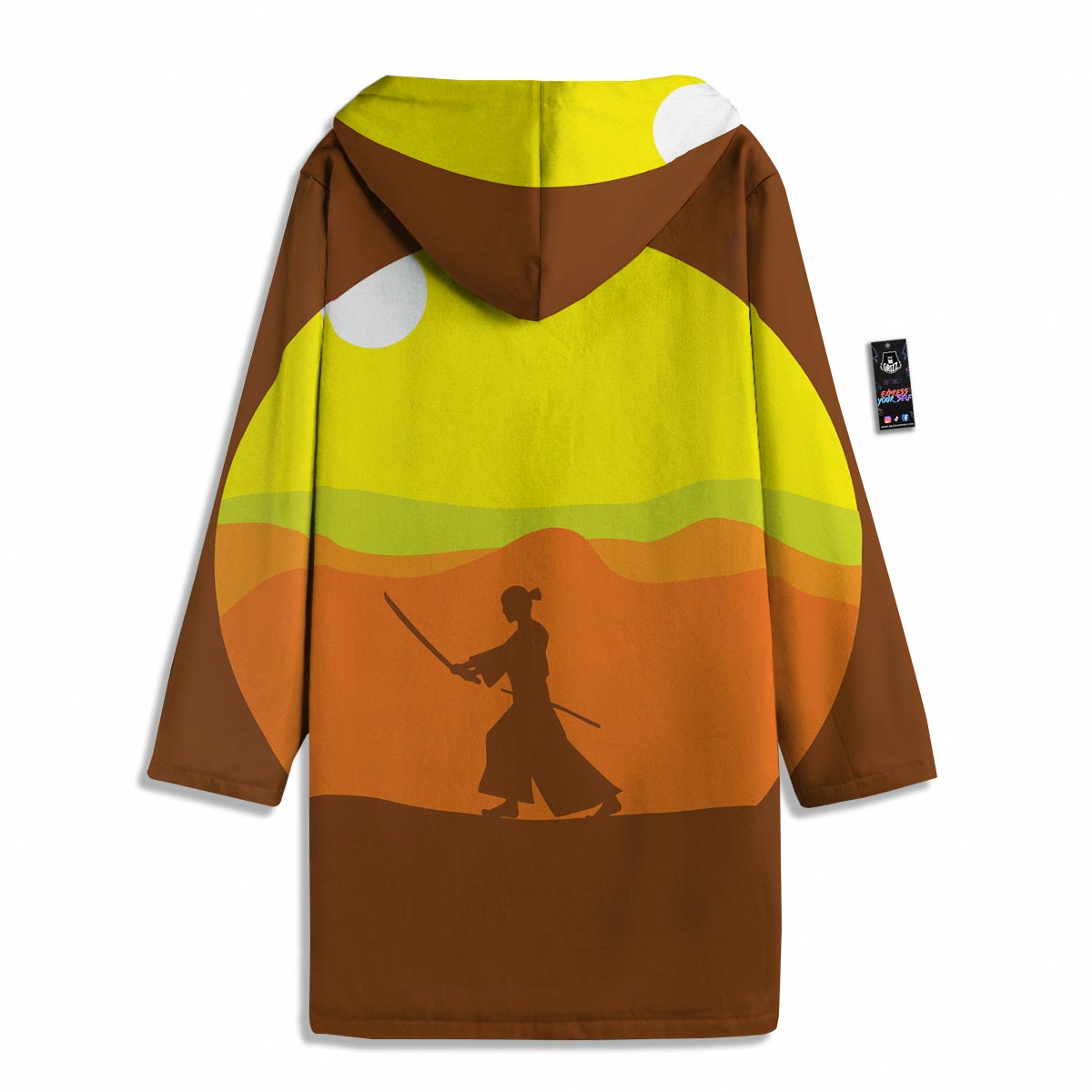 Samurai Sunset Japanese Print Men's Windbreaker Jacket-grizzshop