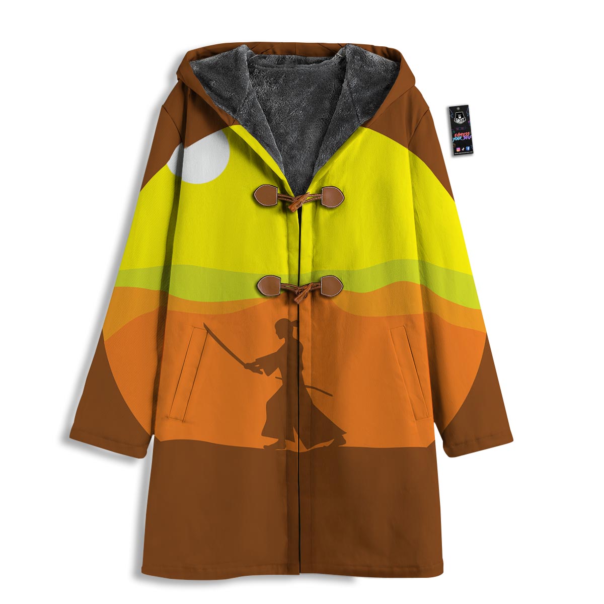 Samurai Sunset Japanese Print Men's Windbreaker Jacket-grizzshop