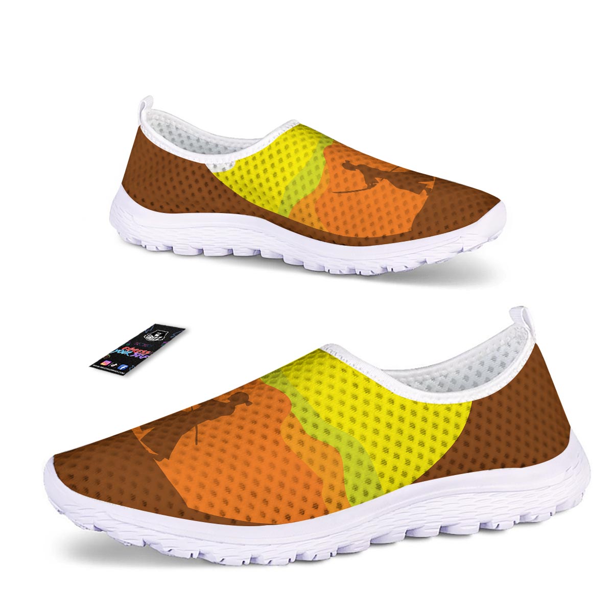 Samurai Sunset Japanese Print Nurse Shoes-grizzshop