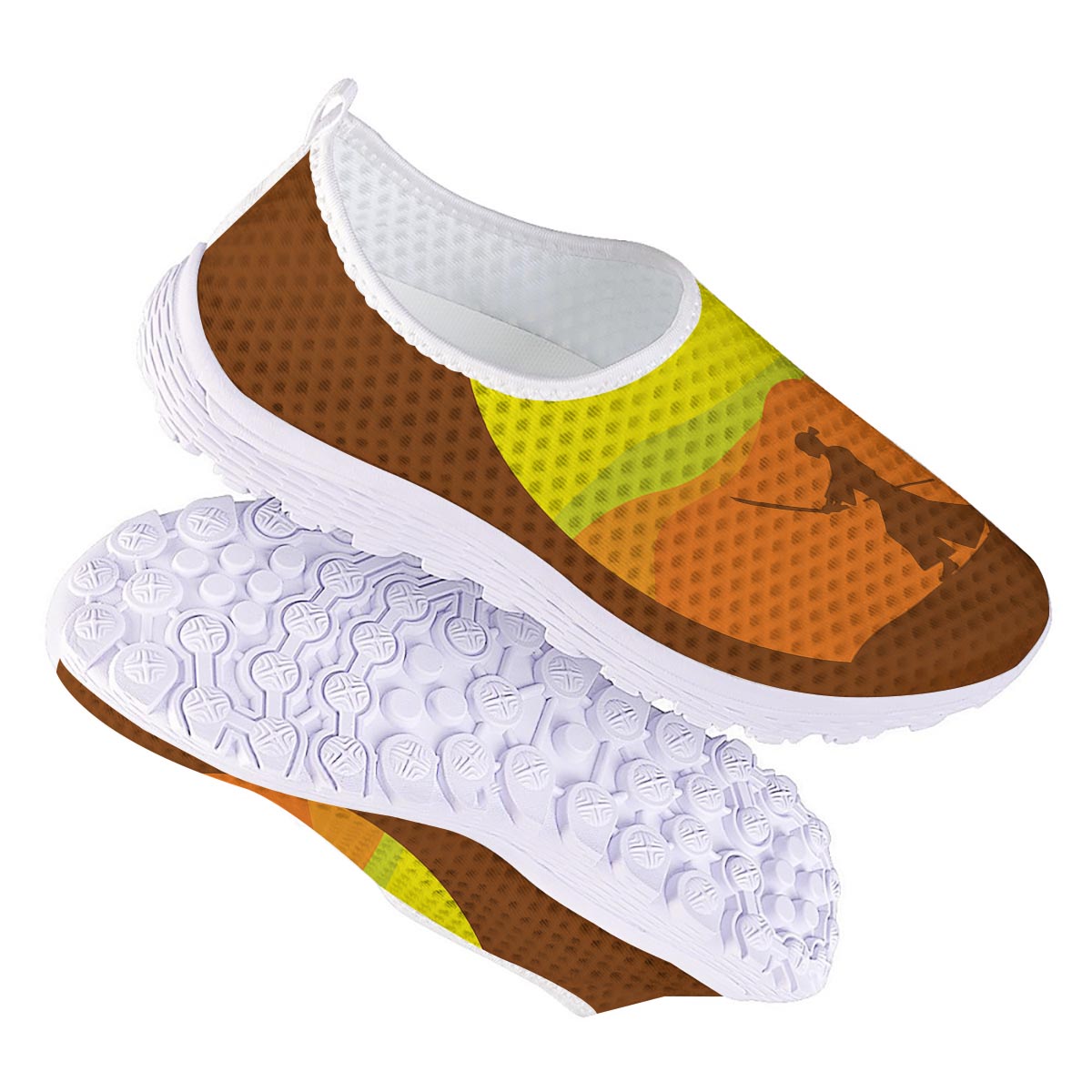Samurai Sunset Japanese Print Nurse Shoes-grizzshop