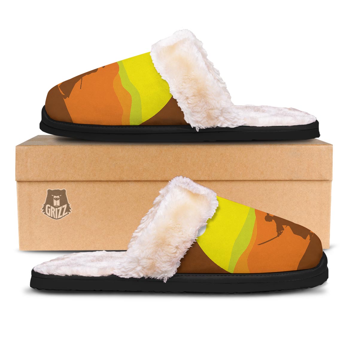 Samurai Sunset Japanese Print Slippers-grizzshop