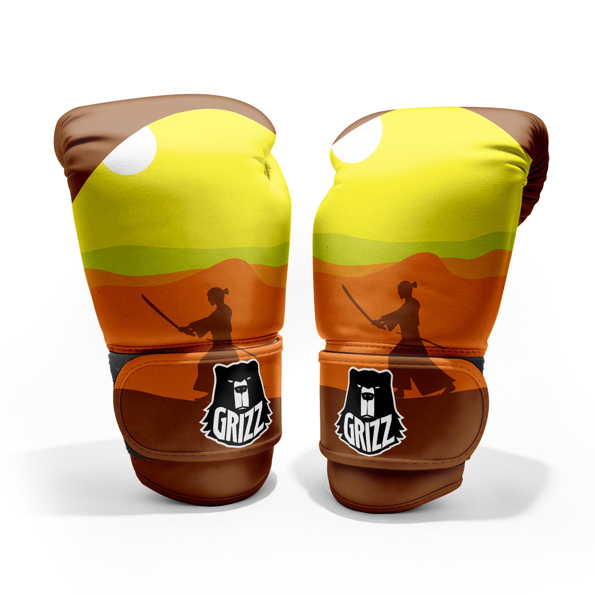 Samurai Sunset Japanese Print Pro Boxing Glove