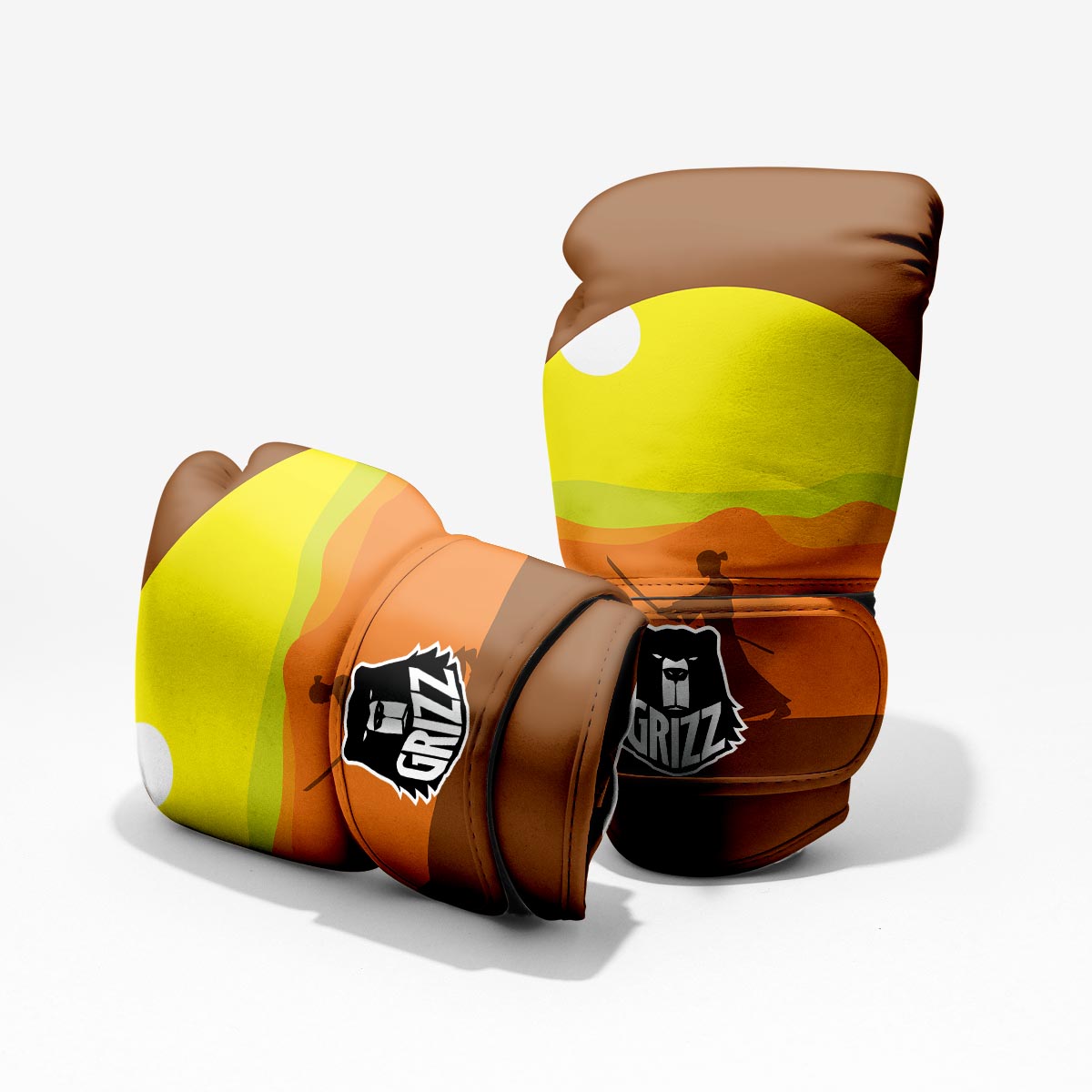 Samurai Sunset Japanese Print Pro Boxing Glove