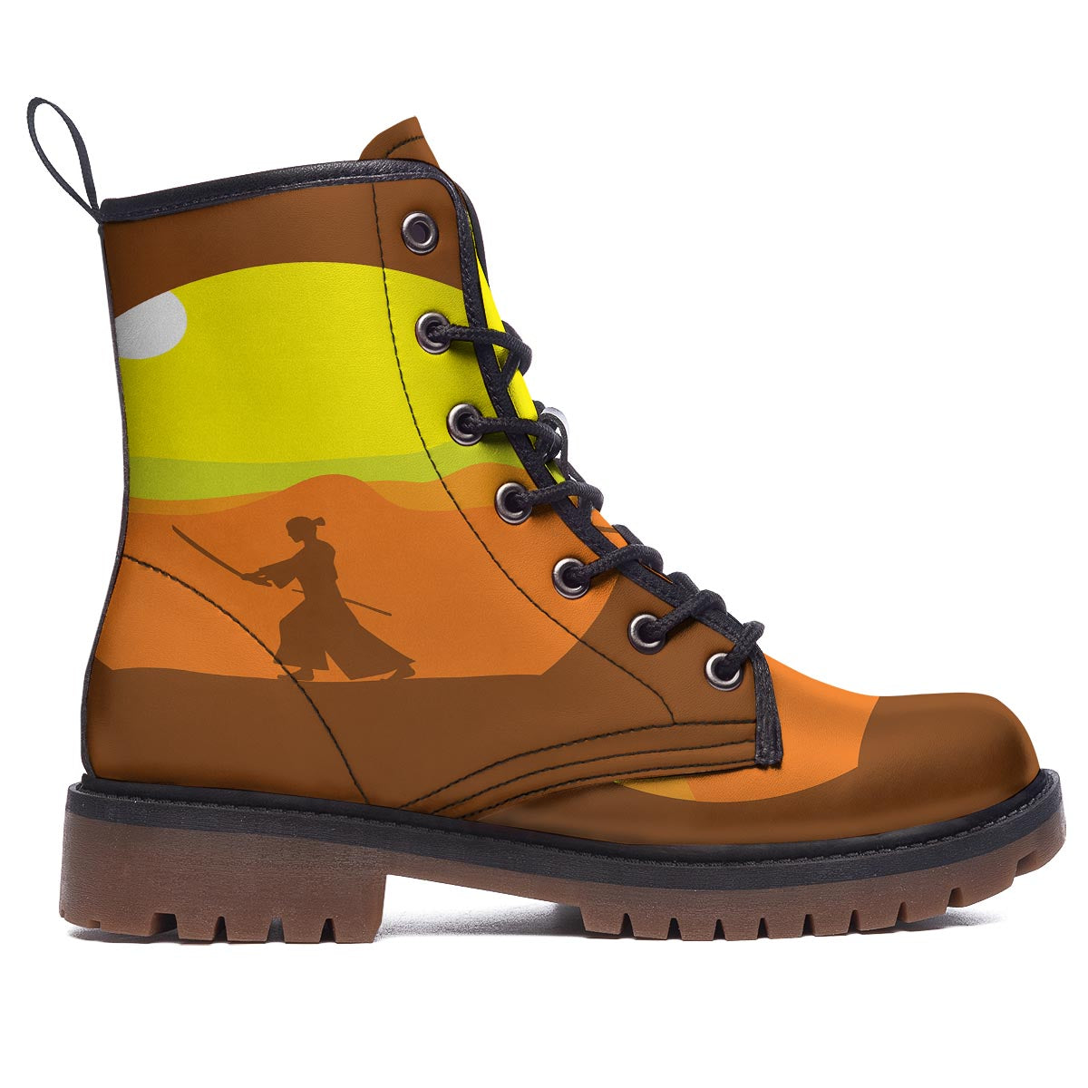Samurai Sunset Japanese Print Work Boots-grizzshop