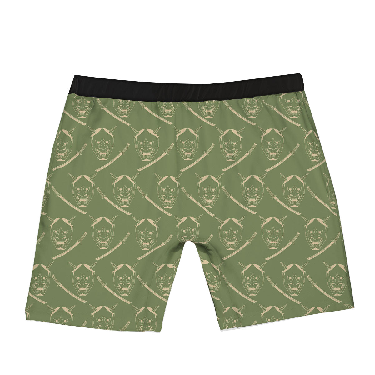 Samurai Warrior Mask Japanese Print Pattern Boxer Briefs-grizzshop