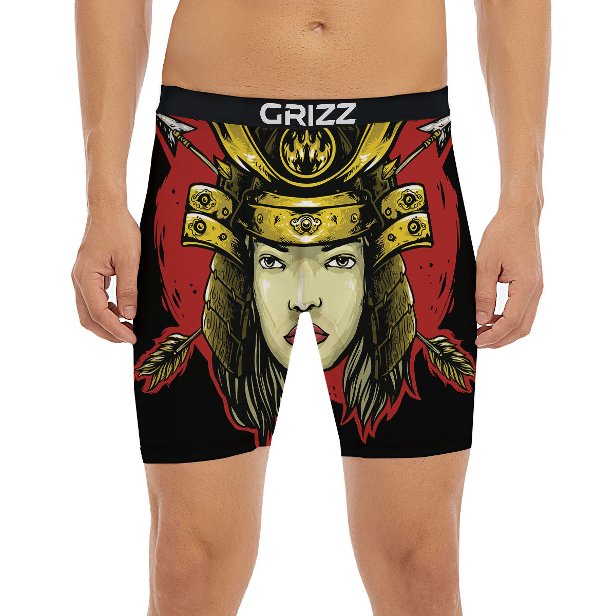Samurai Woman Japanese Print Boxer Briefs-grizzshop