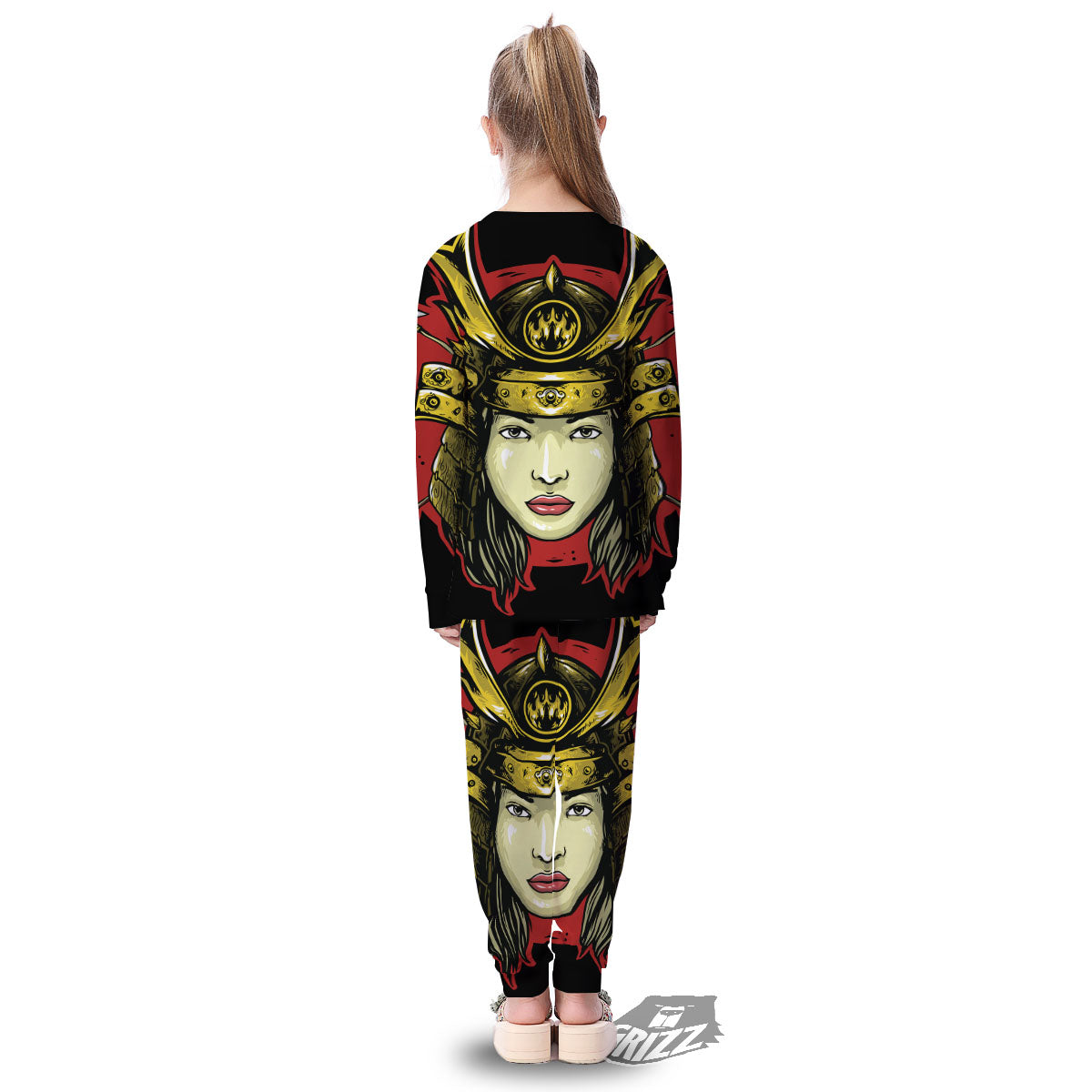Samurai Woman Japanese Print Kid's Pajamas-grizzshop