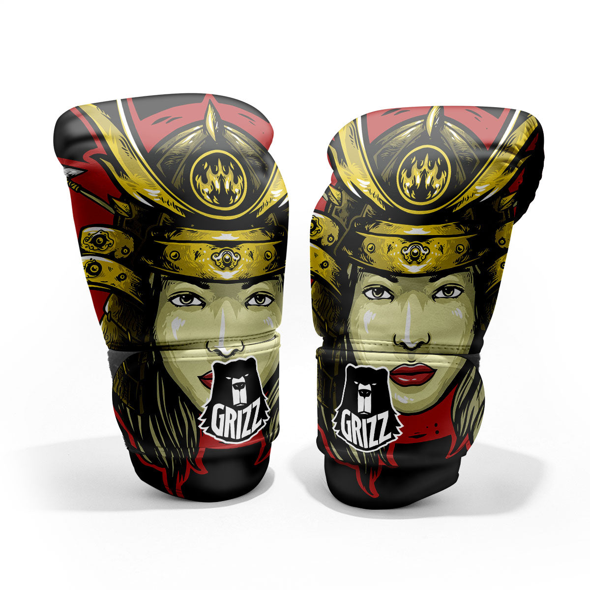 Samurai Woman Japanese Print Pro Boxing Glove