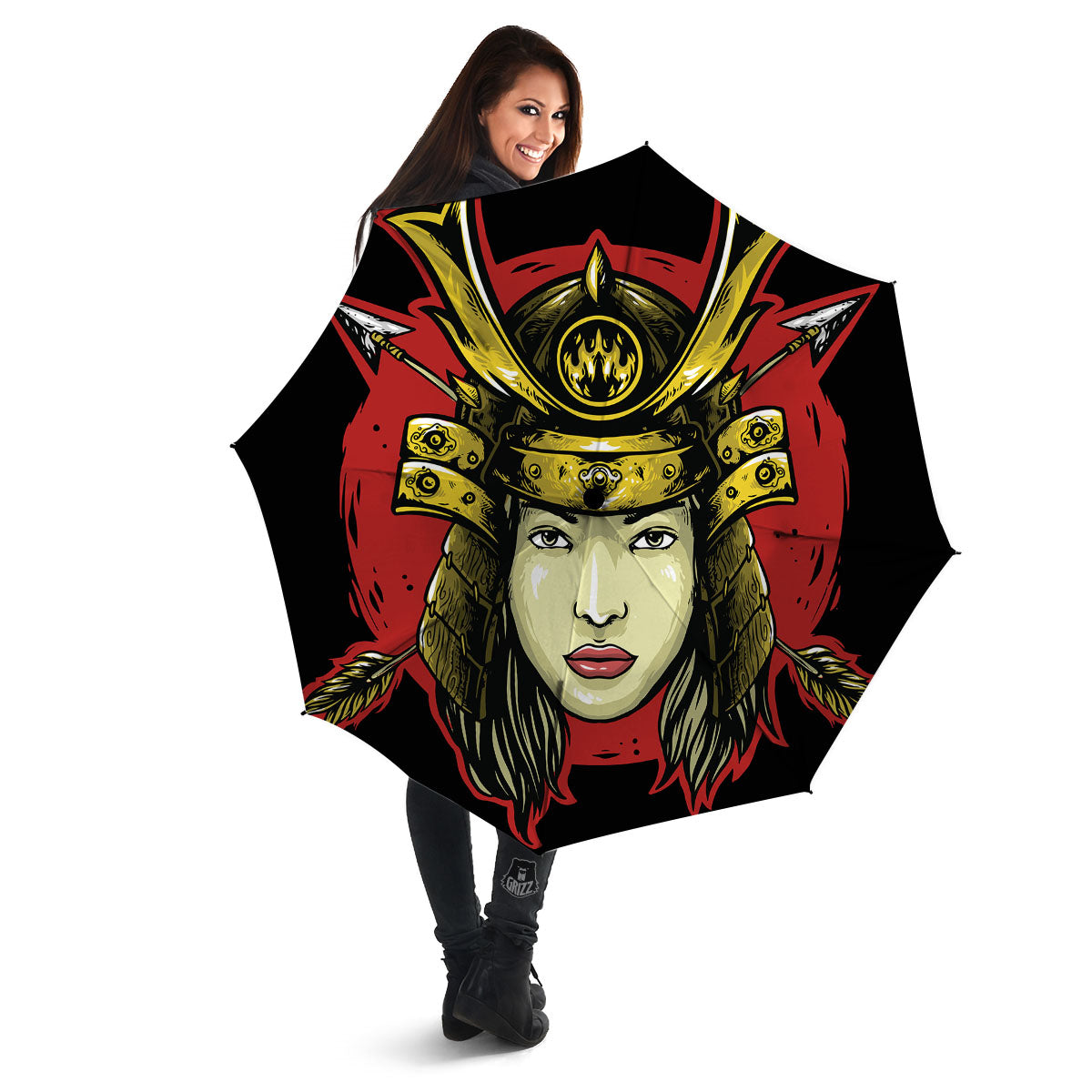 Samurai Woman Japanese Print Umbrella-grizzshop