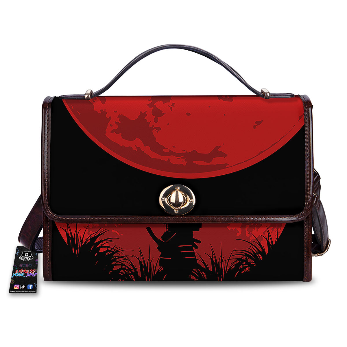Samurai Red Sun Print Women's Satchel Bag