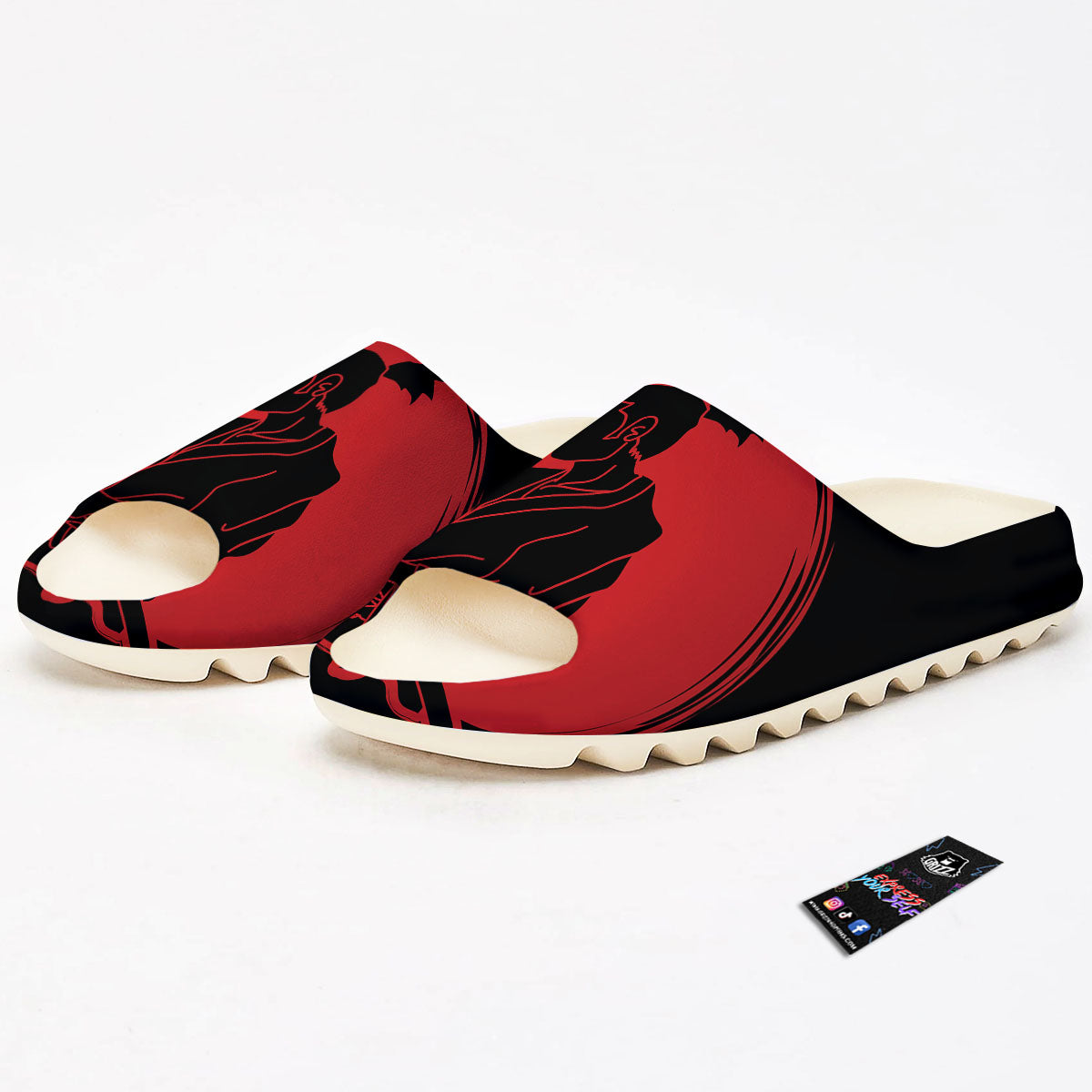 Samurai Red Sunset Print Sandals-grizzshop