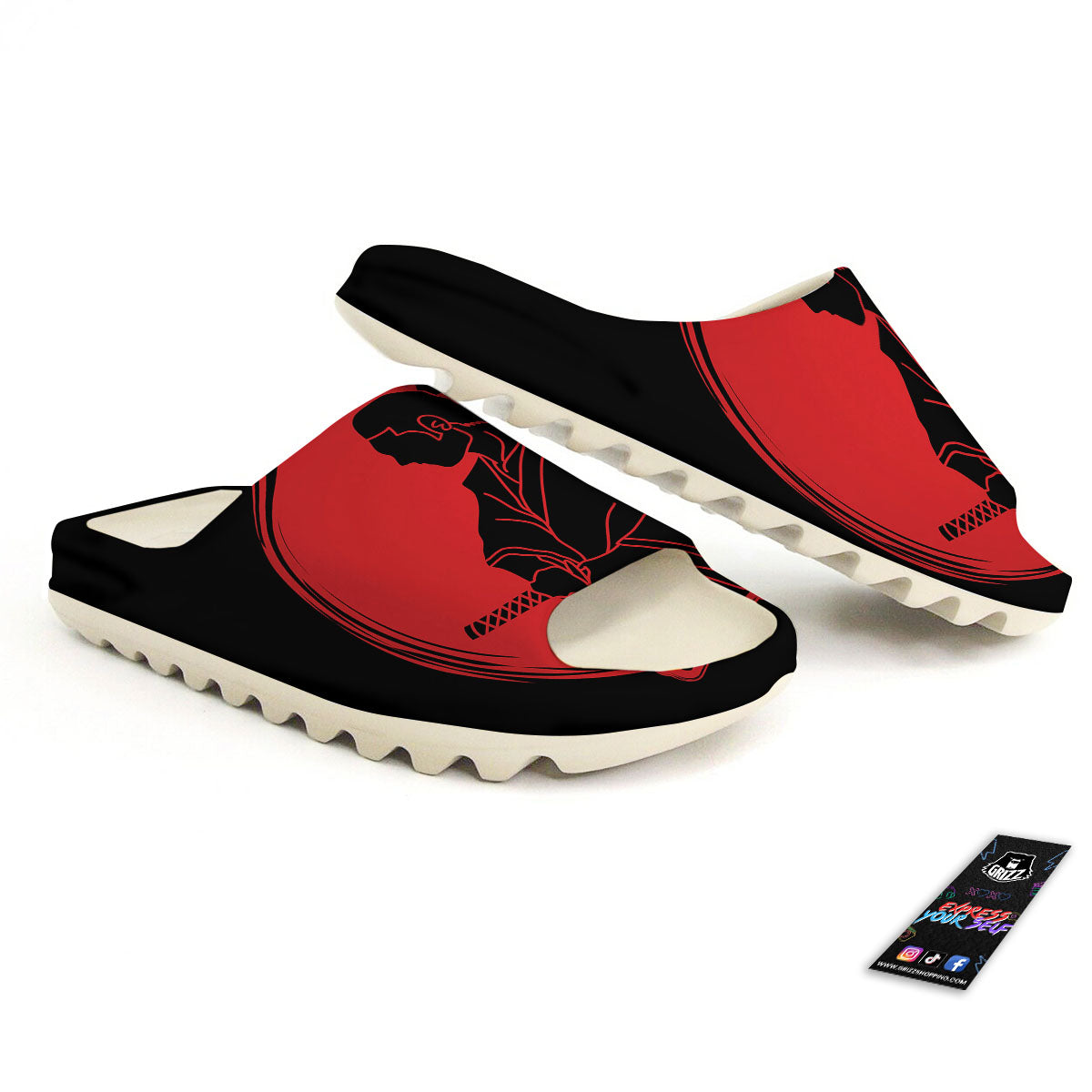 Samurai Red Sunset Print Sandals-grizzshop