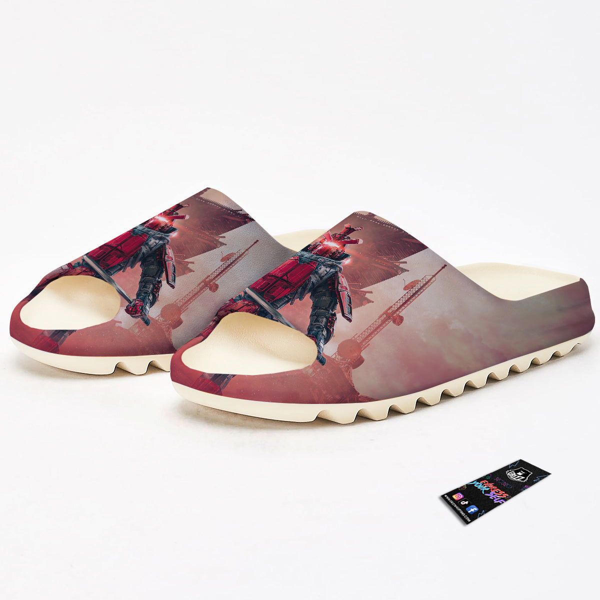 Samurai Robot Print Sandals-grizzshop