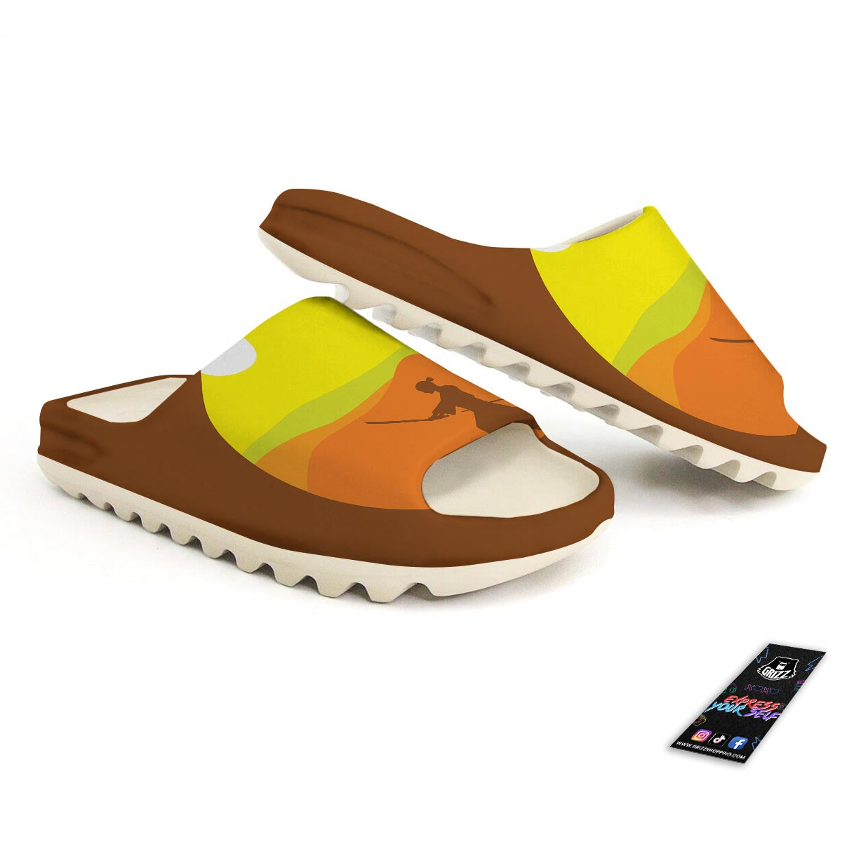 Samurai Sunset Japanese Print Sandals-grizzshop
