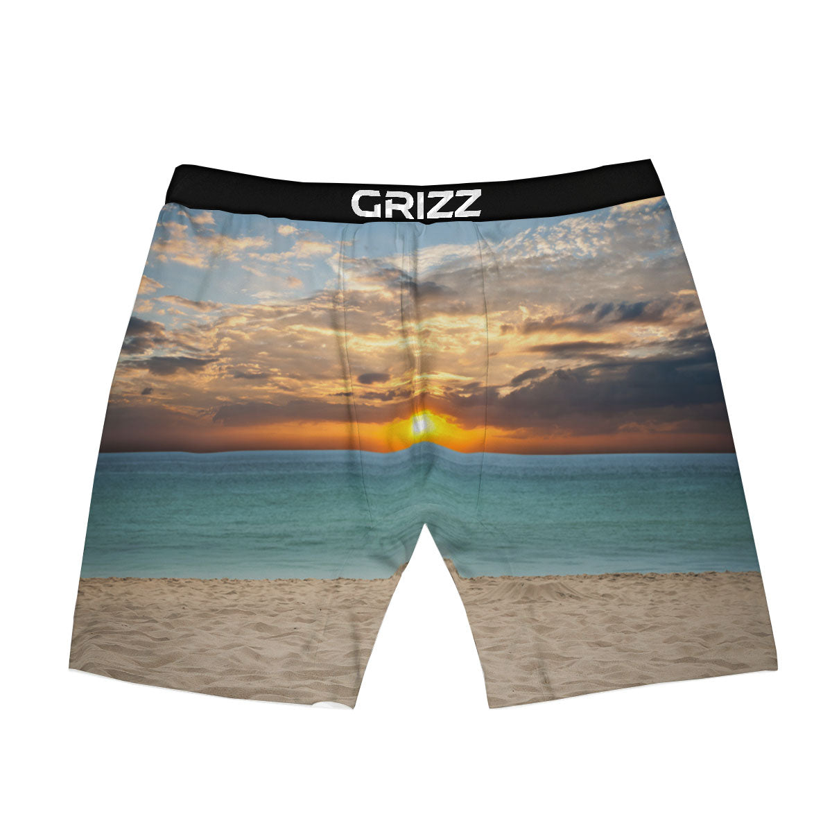 Sand Beach And Sunset Print Boxer Briefs-grizzshop