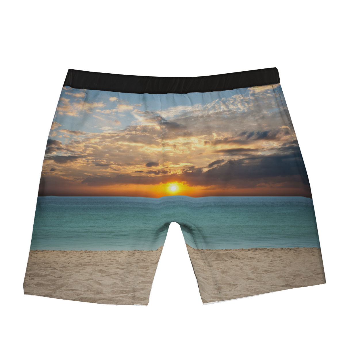 Sand Beach And Sunset Print Boxer Briefs-grizzshop