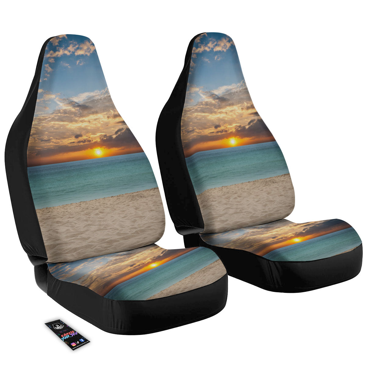 Sand Beach And Sunset Print Car Seat Covers-grizzshop