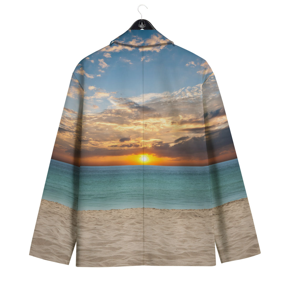 Sand Beach And Sunset Print Men's Sport Coat-grizzshop