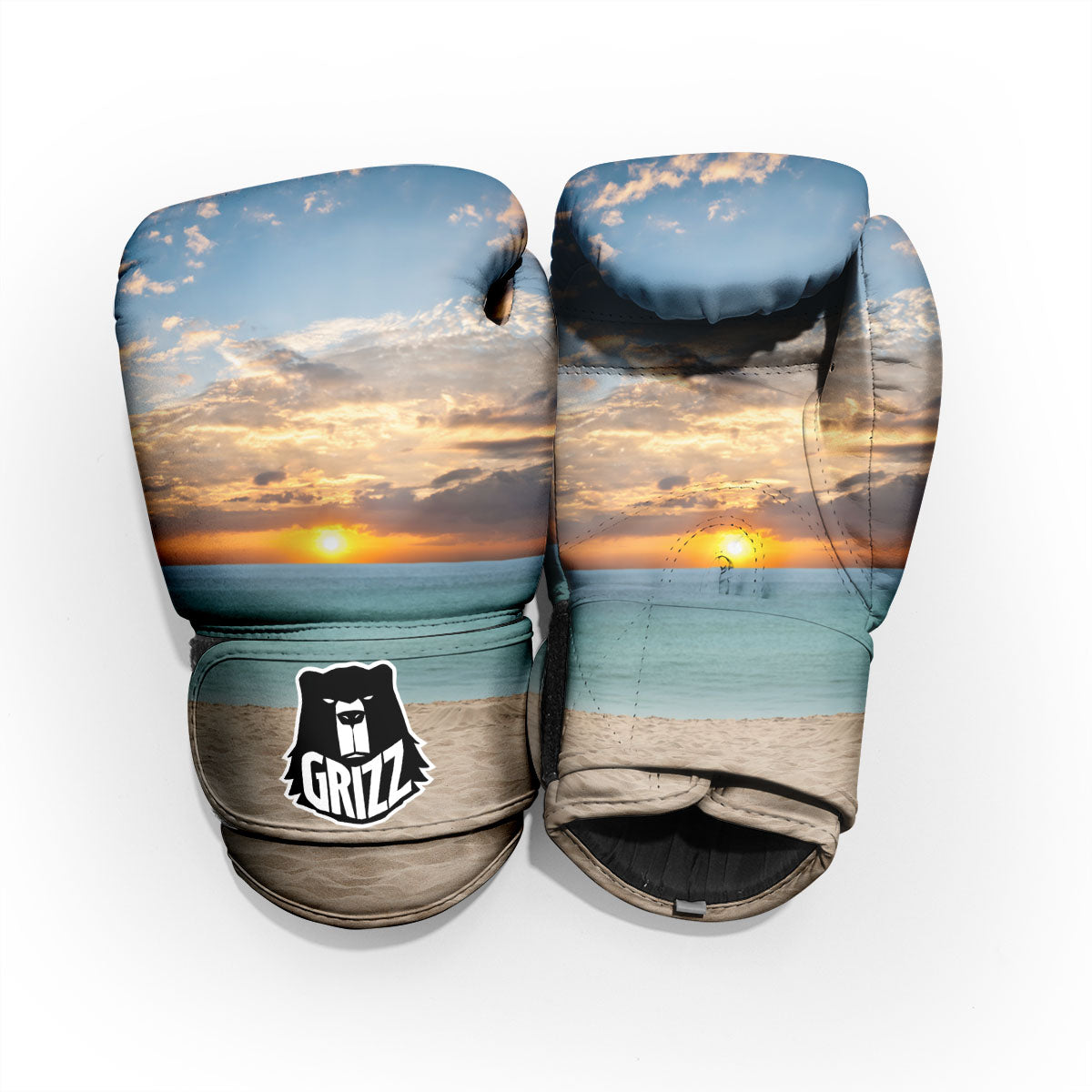 Sand Beach And Sunset Print Pro Boxing Glove