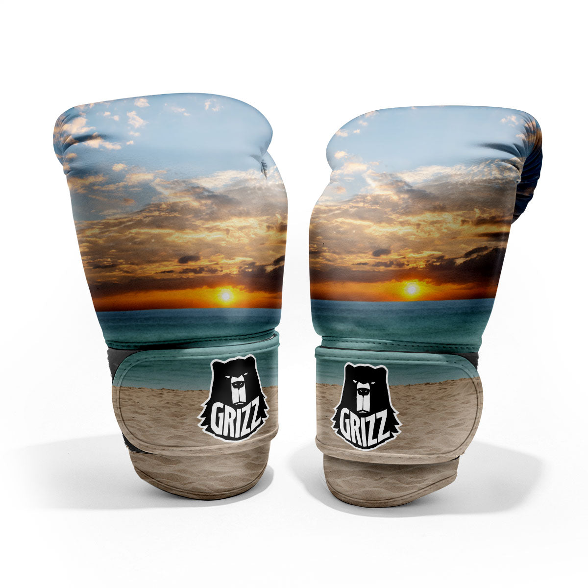 Sand Beach And Sunset Print Pro Boxing Glove