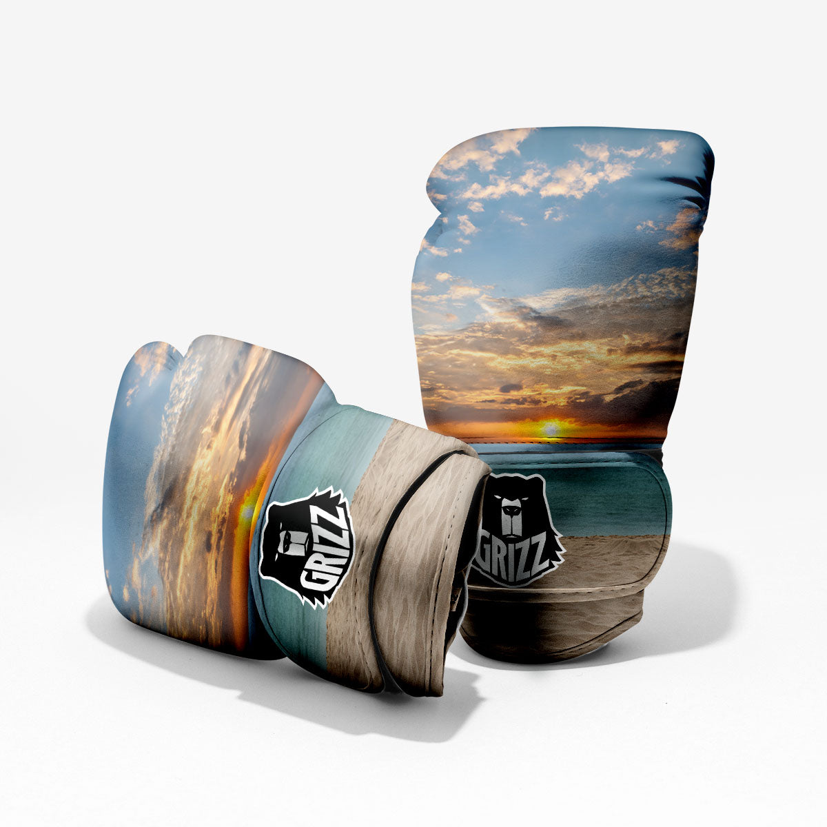 Sand Beach And Sunset Print Pro Boxing Glove