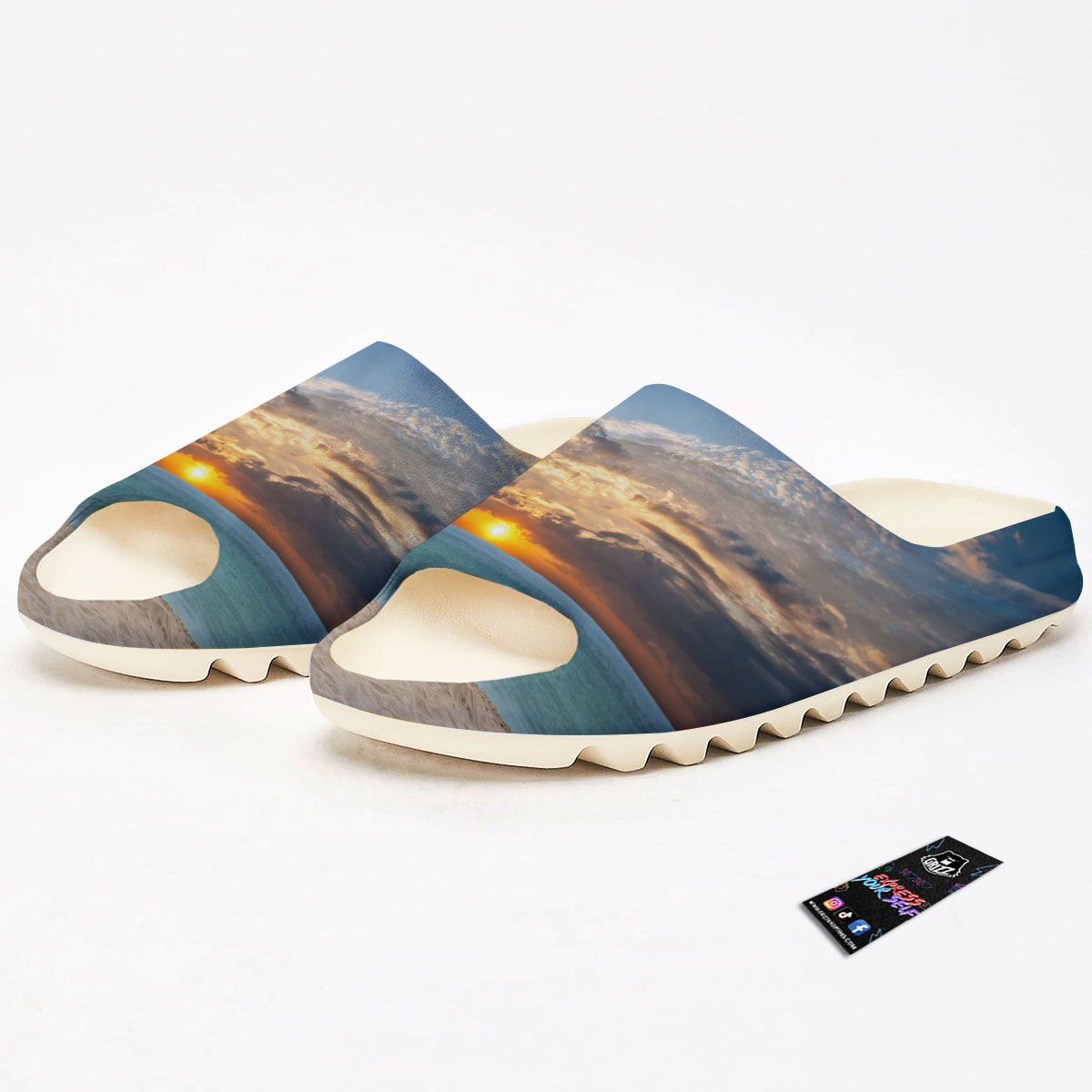 Sand Beach And Sunset Print Sandals-grizzshop