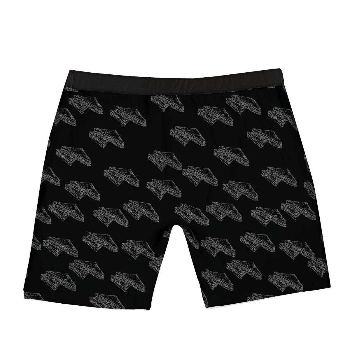 Sandwich Black Doodle Print Pattern Boxer Briefs-grizzshop