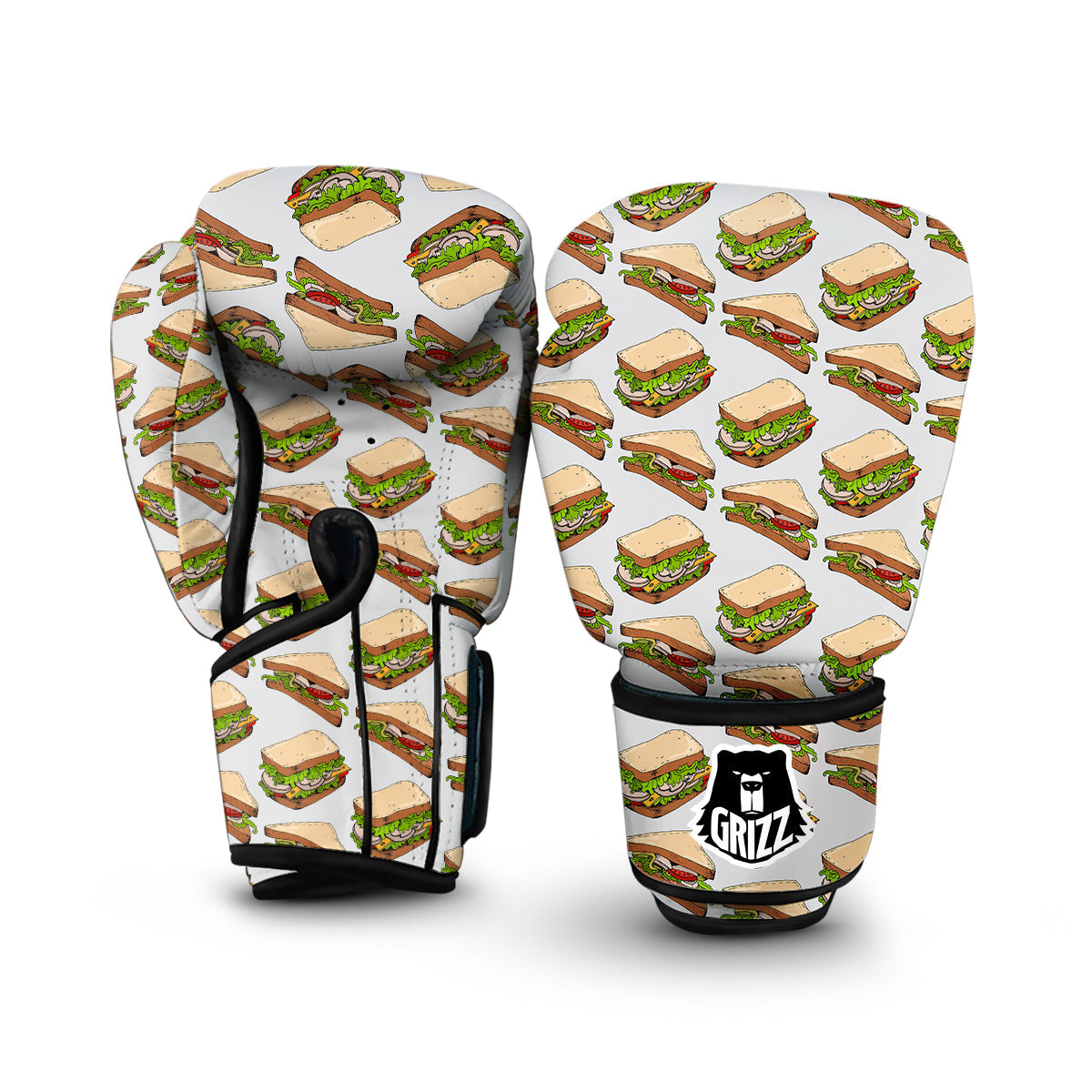 Sandwich Fast Food Print Pattern Boxing Gloves-grizzshop