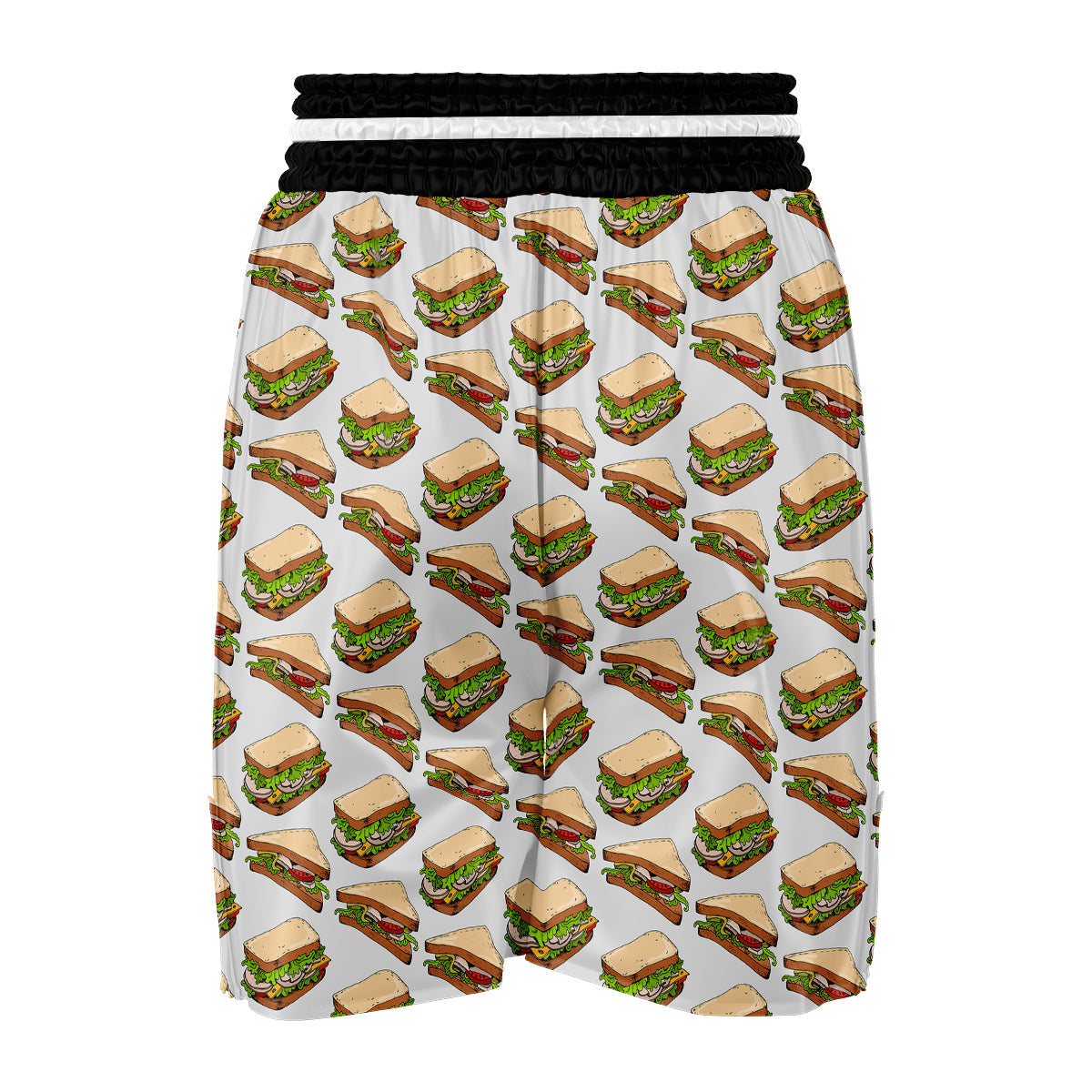 Sandwich Fast Food Print Pattern Boxing Shorts-grizzshop