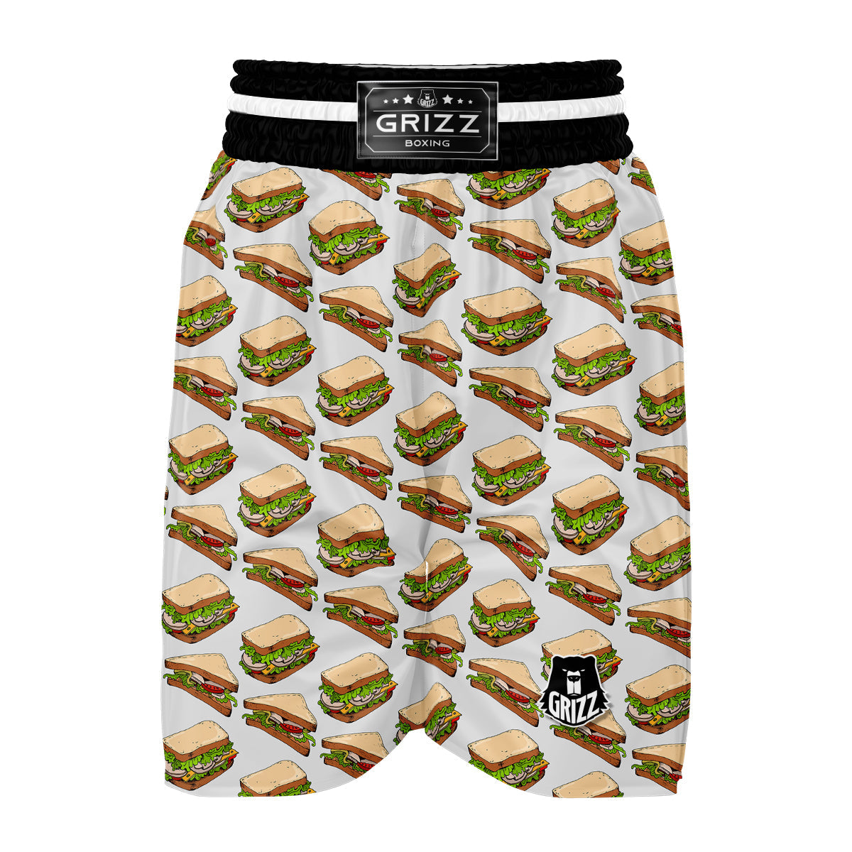Sandwich Fast Food Print Pattern Boxing Shorts-grizzshop