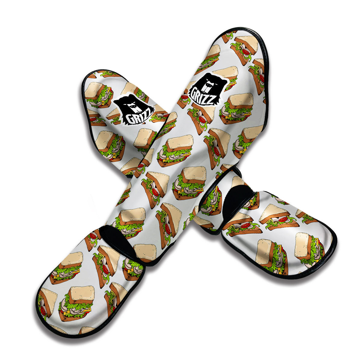 Sandwich Fast Food Print Pattern Muay Thai Shin Guards-grizzshop