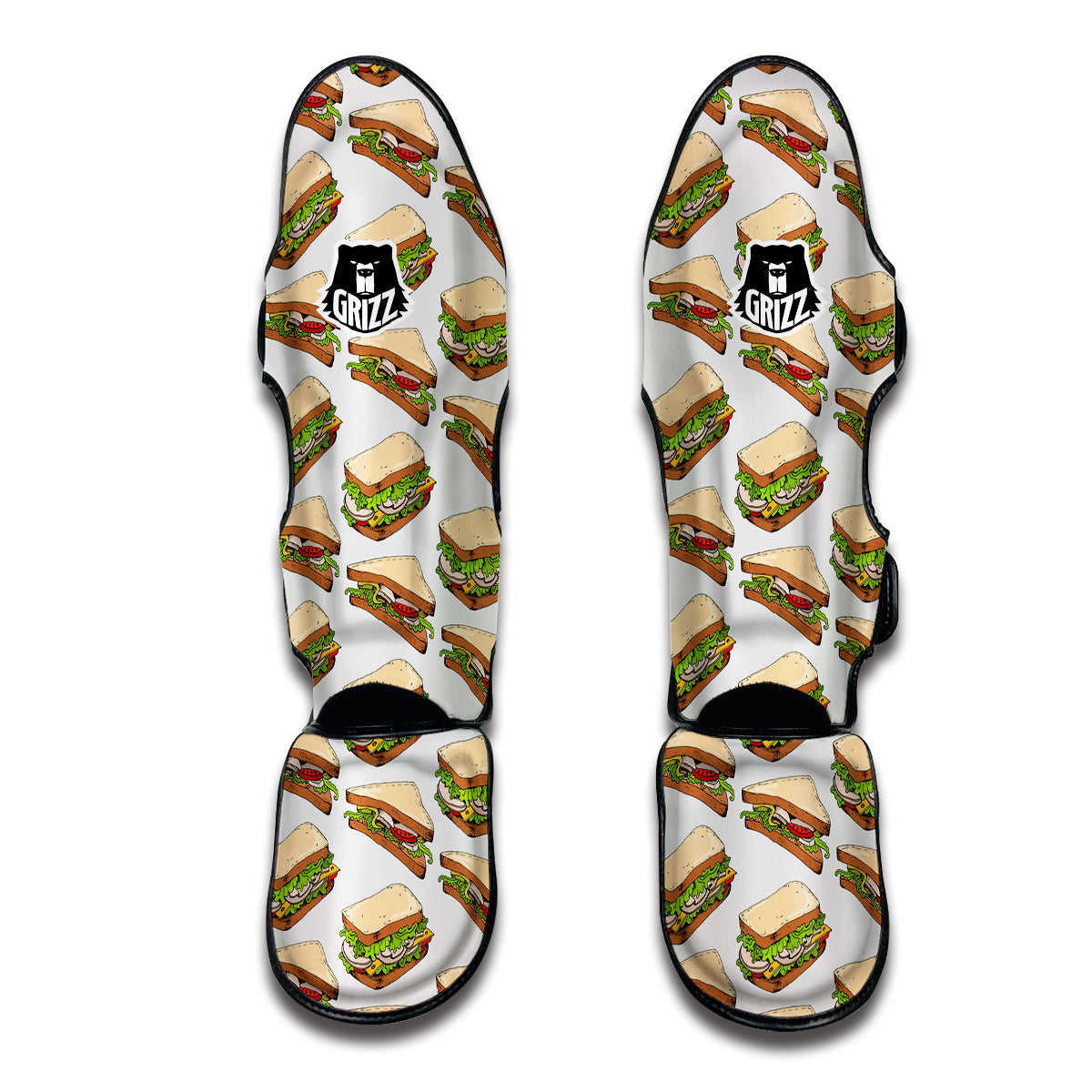 Sandwich Fast Food Print Pattern Muay Thai Shin Guards-grizzshop