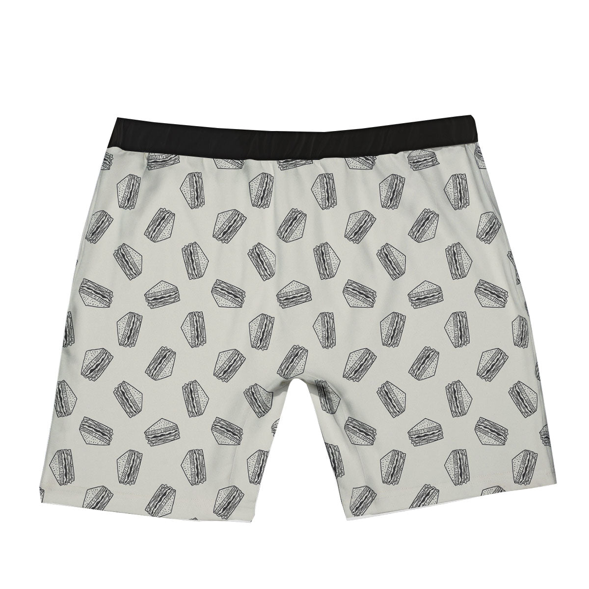 Sandwich Grey Doodle Print Pattern Boxer Briefs-grizzshop