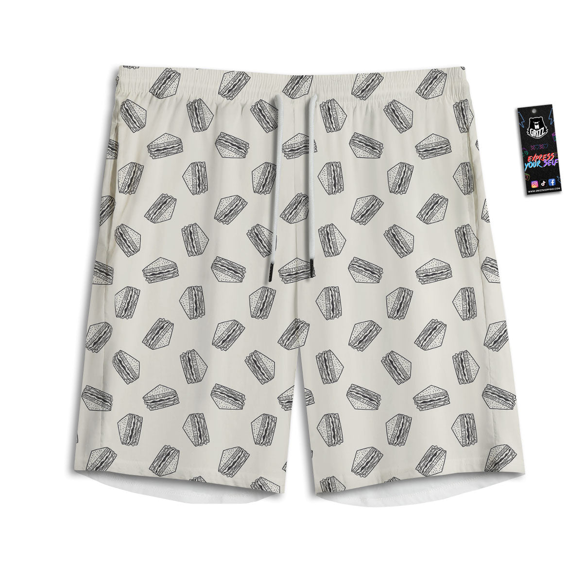 Sky Night Full Moon Print Men's Athletic Shorts