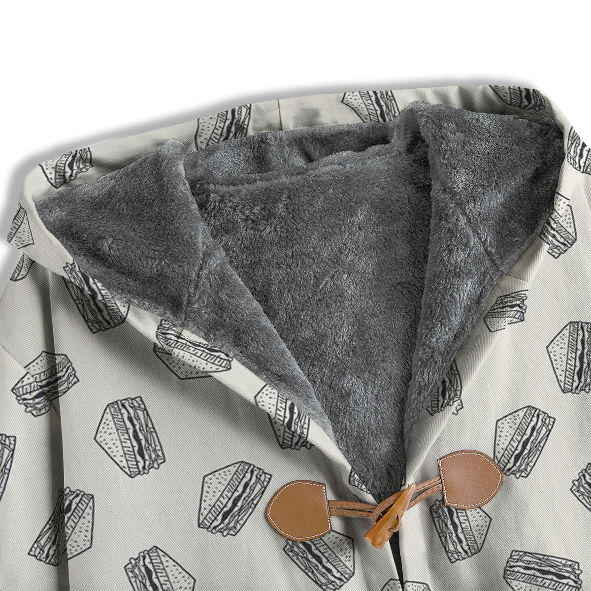 Sandwich Grey Doodle Print Pattern Men's Windbreaker Jacket-grizzshop