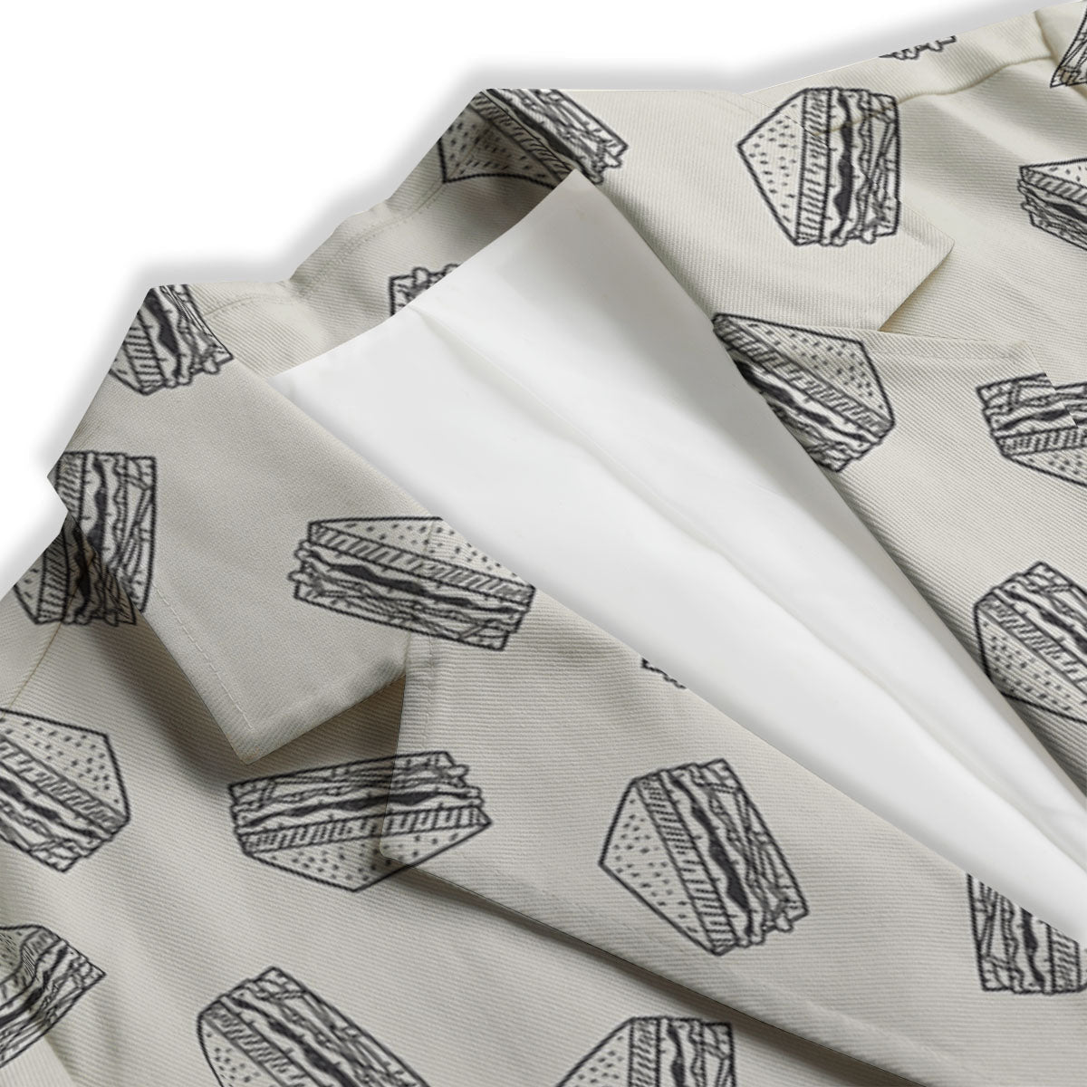 Sandwich Grey Doodle Print Pattern Women's Blazer-grizzshop