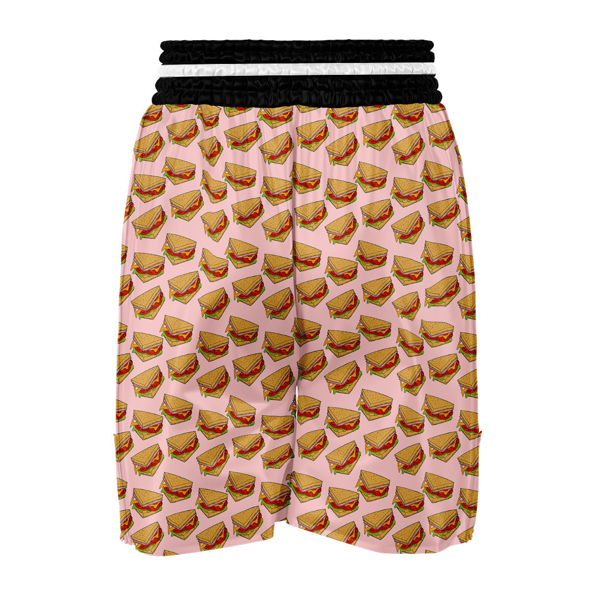 Sandwich Hand Drawn Pink Print Pattern Boxing Shorts-grizzshop