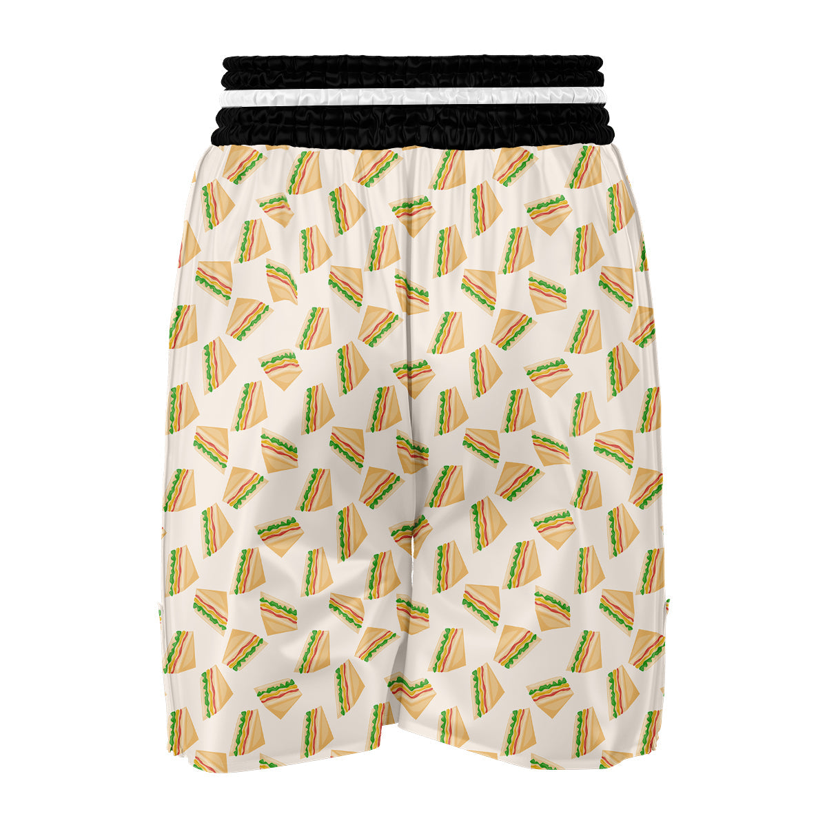 Sandwich Print Pattern Boxing Shorts-grizzshop