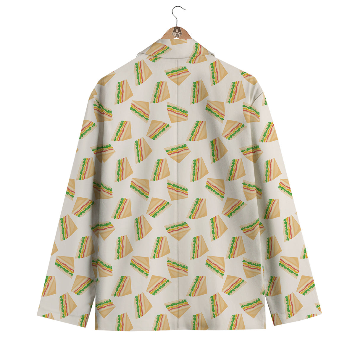 Sandwich Print Pattern Men's Blazer-grizzshop