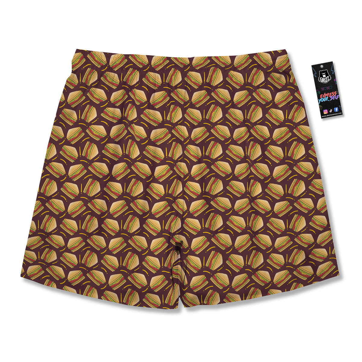 Sandwiches Brown Print Pattern Men's Running Shorts-grizzshop