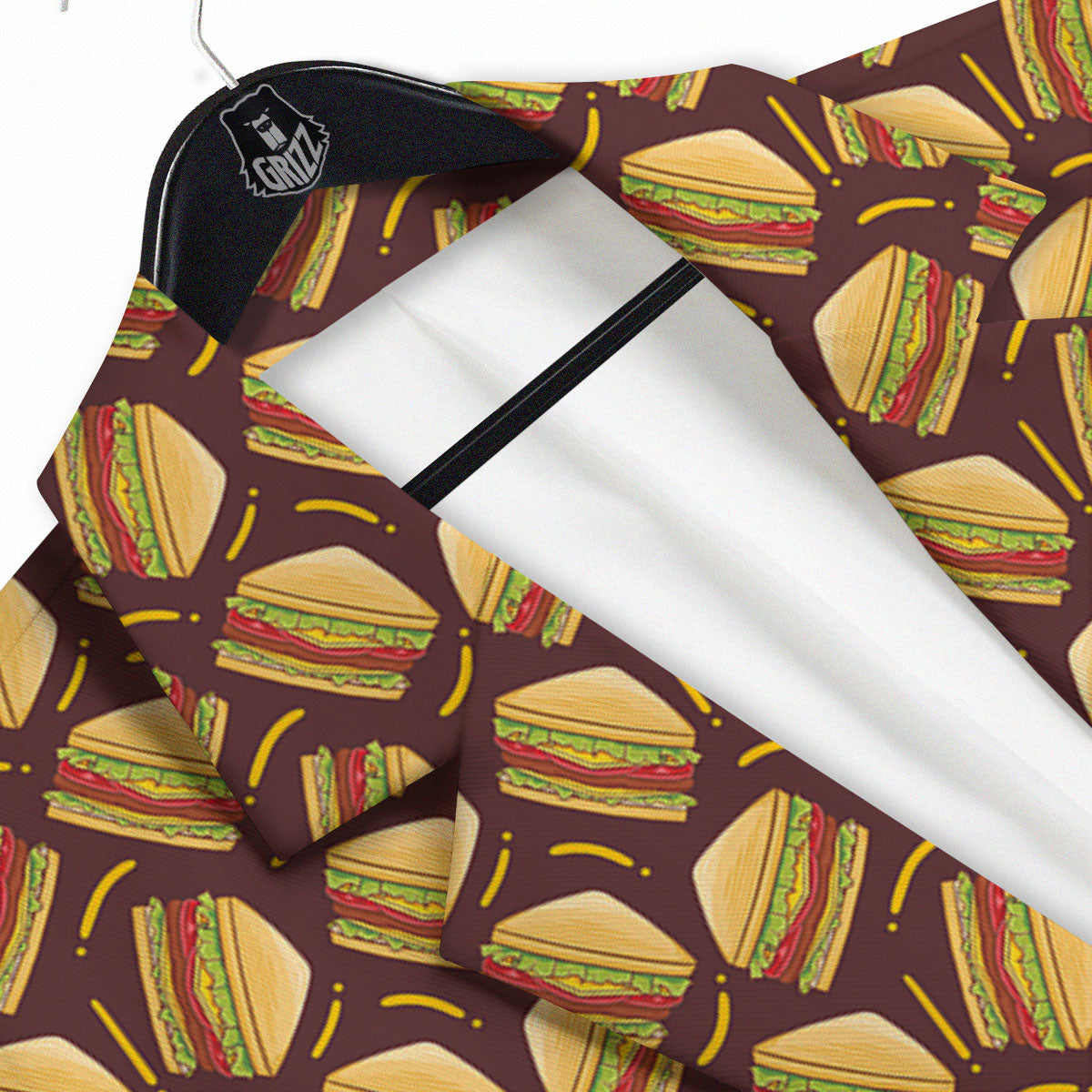 Sandwiches Brown Print Pattern Men's Sport Coat-grizzshop