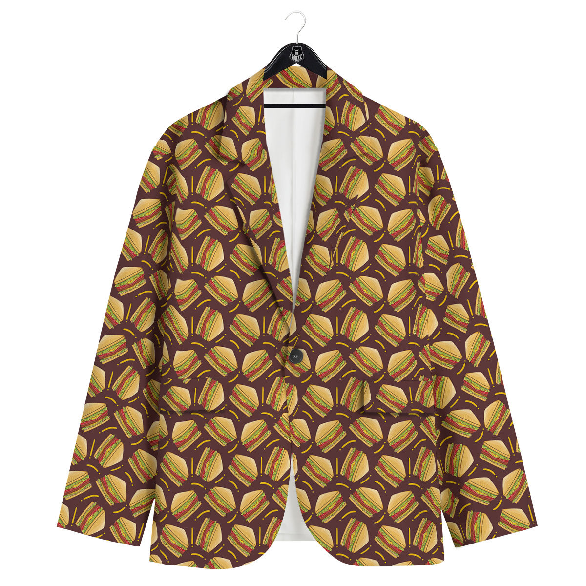 Sandwiches Brown Print Pattern Men's Sport Coat-grizzshop
